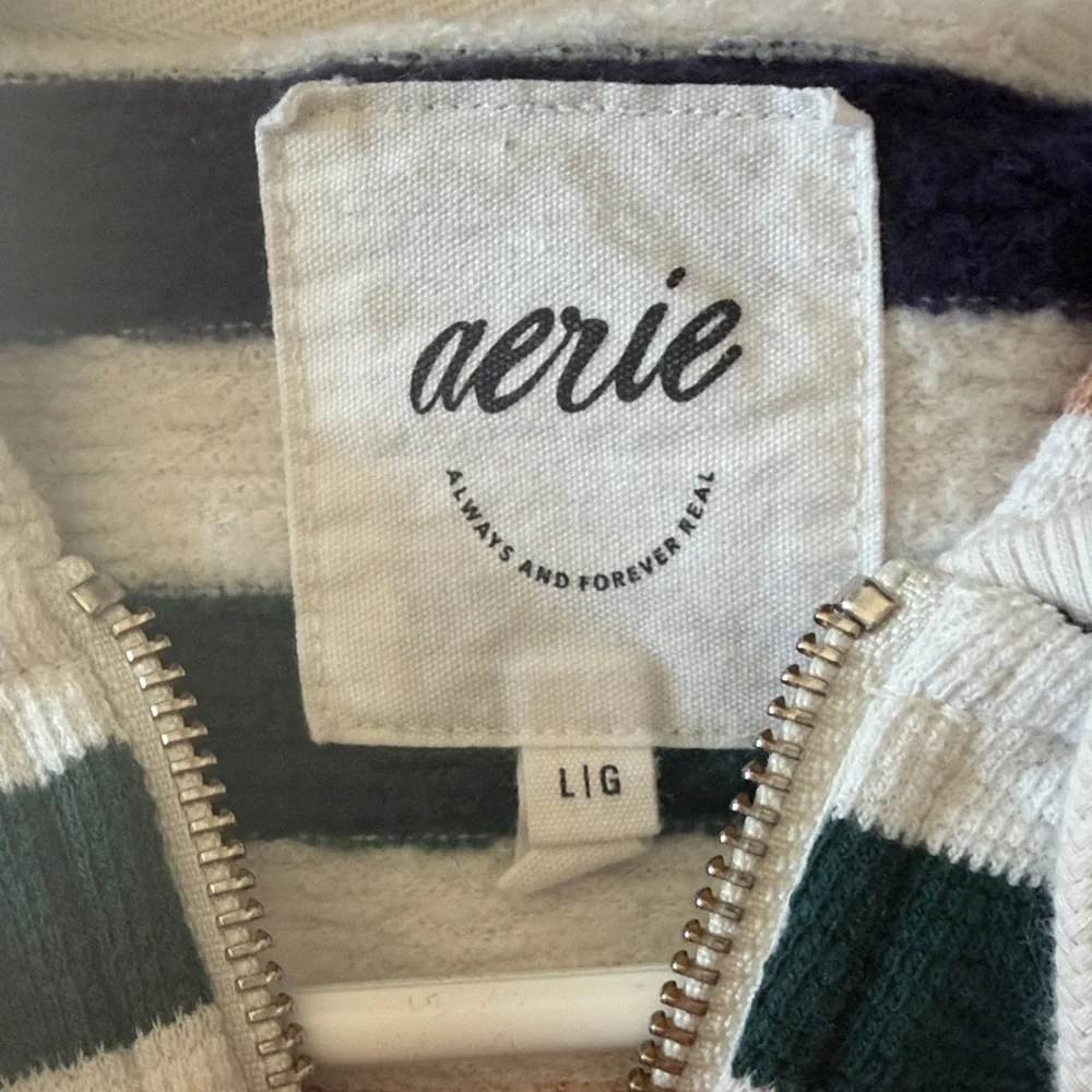 Aerie Always and Forever Colorful Striped Sweatshirt Size Large - Picture 10 of 11
